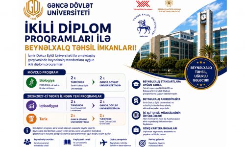 Gəncə Dövlət Universitetində ikili diplom proqramı üzrə təhsil imkanları genişlənir