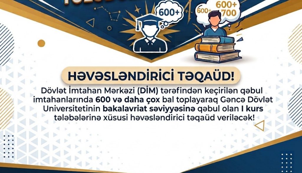 Ali təhsil müəssisələrinə keçirilən qəbul imtahanlarında 600 və daha çox bal toplayan abituriyentlərin nəzərinə!